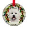 E & S Imports 3.5 Inch Ceramic Westie Ornament Christmas Tree Ornament , Dog Puppy Ribbon Cherish Pet